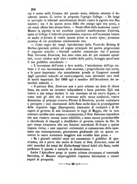 L'apicoltore giornale dell'Associazione centrale d'incoraggiamento per l'apicoltura in Italia