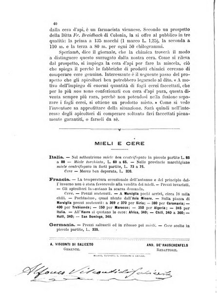 L'apicoltore giornale dell'Associazione centrale d'incoraggiamento per l'apicoltura in Italia