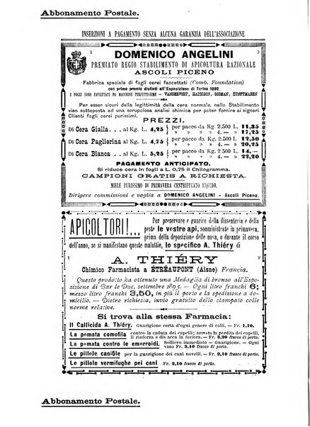 L'apicoltore giornale dell'Associazione centrale d'incoraggiamento per l'apicoltura in Italia