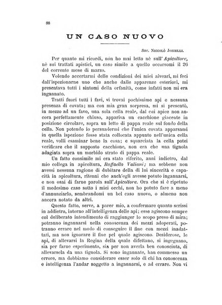 L'apicoltore giornale dell'Associazione centrale d'incoraggiamento per l'apicoltura in Italia