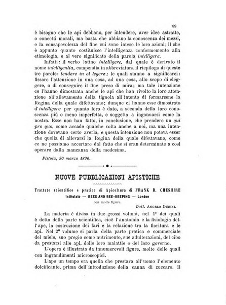 L'apicoltore giornale dell'Associazione centrale d'incoraggiamento per l'apicoltura in Italia