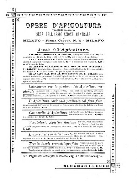 L'apicoltore giornale dell'Associazione centrale d'incoraggiamento per l'apicoltura in Italia