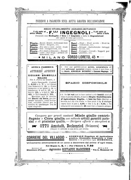 L'apicoltore giornale dell'Associazione centrale d'incoraggiamento per l'apicoltura in Italia