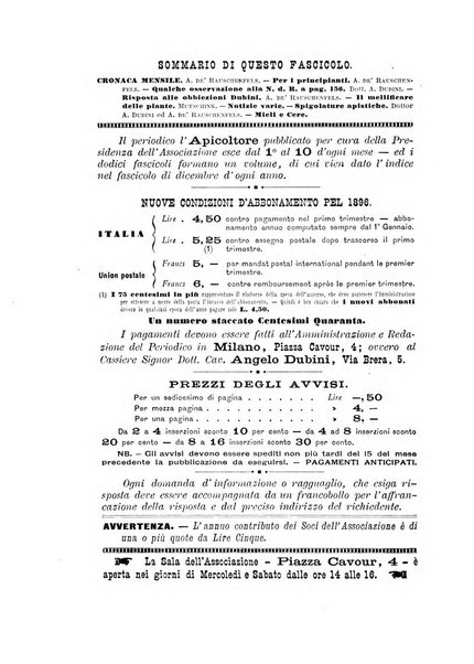 L'apicoltore giornale dell'Associazione centrale d'incoraggiamento per l'apicoltura in Italia