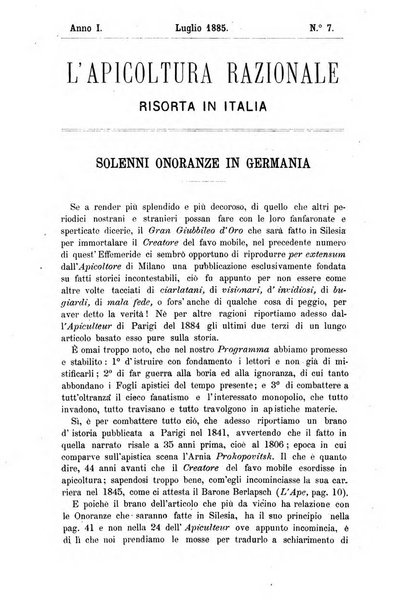 L' apicoltura razionale risorta in Italia