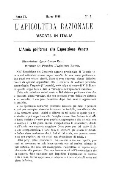 L' apicoltura razionale risorta in Italia