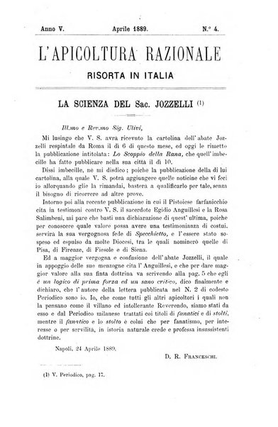 L' apicoltura razionale risorta in Italia