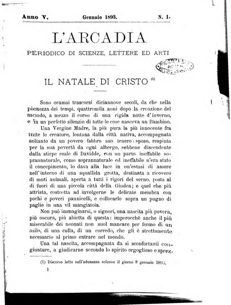 L'Arcadia periodico mensile di scienze, lettere ed arti