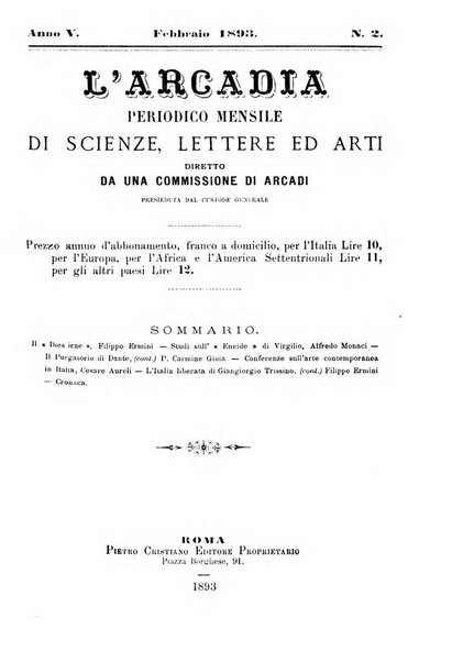 L'Arcadia periodico mensile di scienze, lettere ed arti