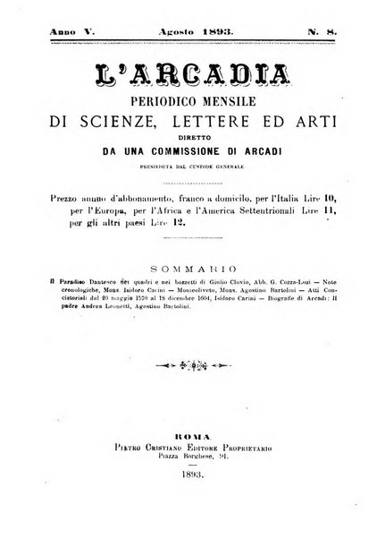 L'Arcadia periodico mensile di scienze, lettere ed arti