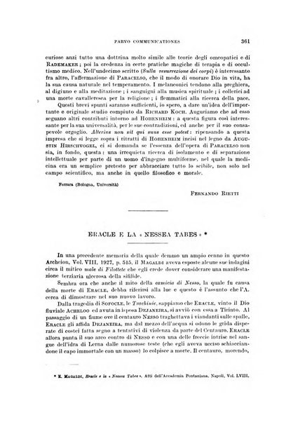 Archeion archivio di storia della scienza