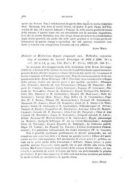 Archeion archivio di storia della scienza