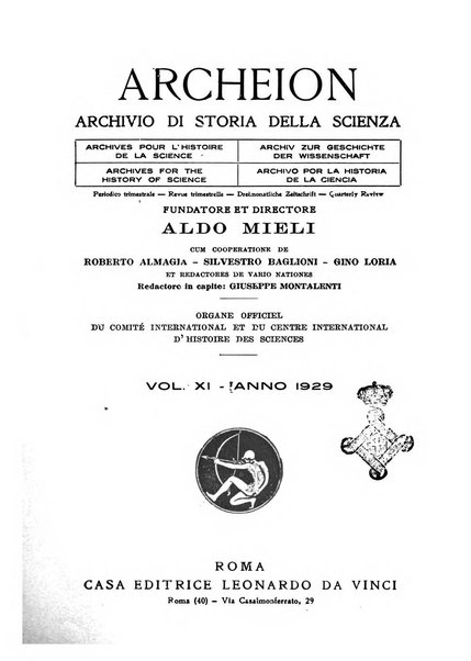 Archeion archivio di storia della scienza