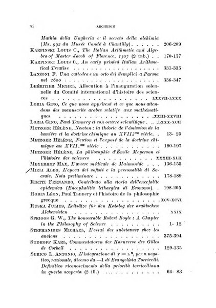 Archeion archivio di storia della scienza