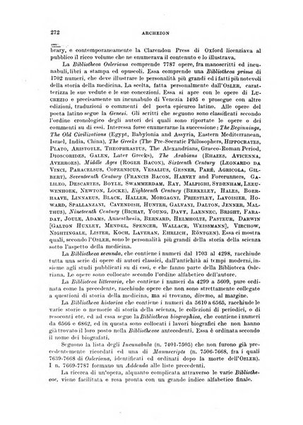 Archeion archivio di storia della scienza