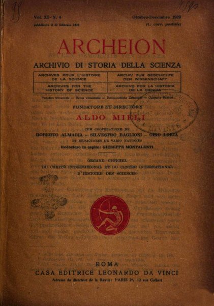 Archeion archivio di storia della scienza