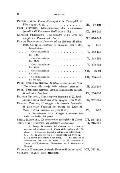 Archeion archivio di storia della scienza