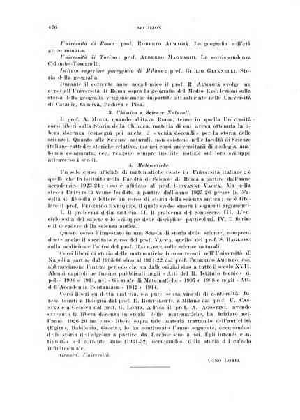 Archeion archivio di storia della scienza