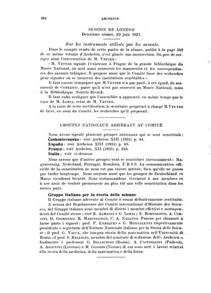 Archeion archivio di storia della scienza