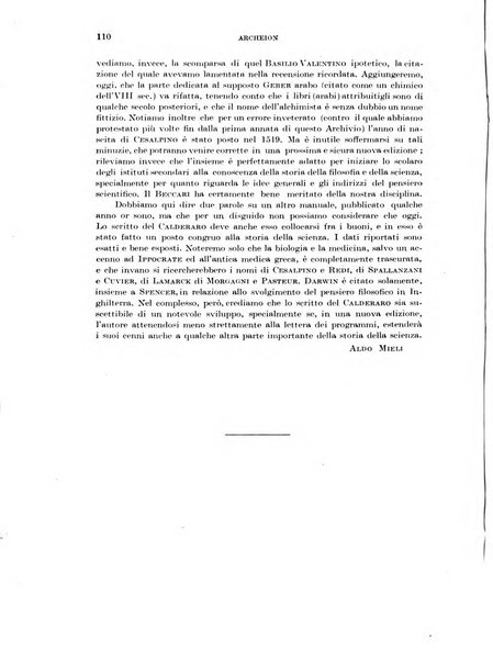 Archeion archivio di storia della scienza