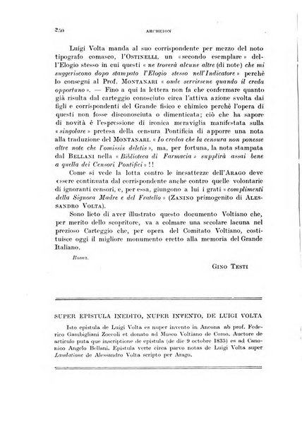 Archeion archivio di storia della scienza