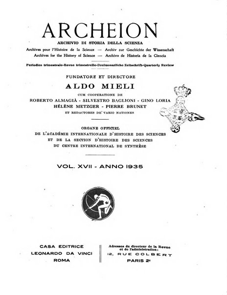 Archeion archivio di storia della scienza