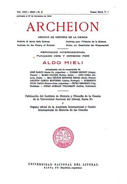 Archeion archivio di storia della scienza