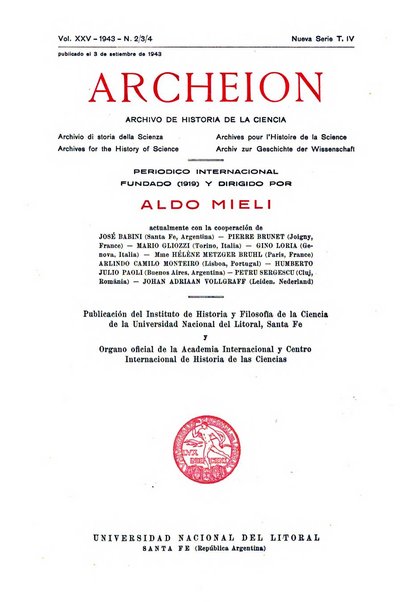 Archeion archivio di storia della scienza