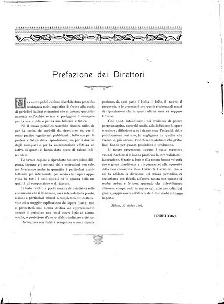 L'architettura italiana periodico mensile di costruzione e di architettura pratica