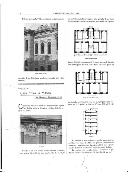 L'architettura italiana periodico mensile di costruzione e di architettura pratica