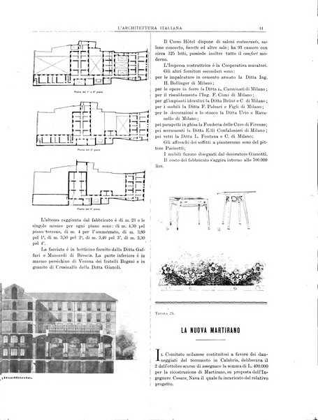 L'architettura italiana periodico mensile di costruzione e di architettura pratica