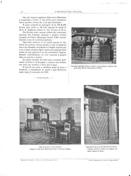 L'architettura italiana periodico mensile di costruzione e di architettura pratica