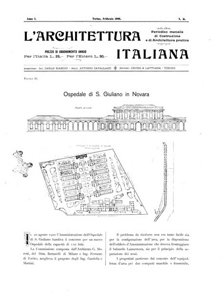 L'architettura italiana periodico mensile di costruzione e di architettura pratica