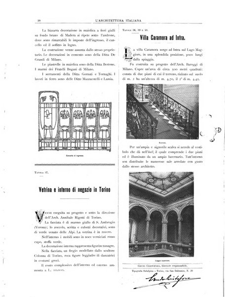 L'architettura italiana periodico mensile di costruzione e di architettura pratica