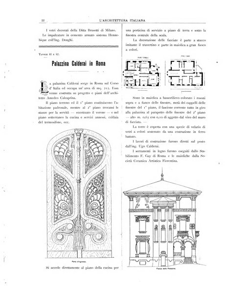 L'architettura italiana periodico mensile di costruzione e di architettura pratica