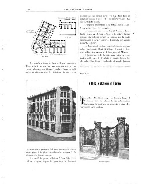 L'architettura italiana periodico mensile di costruzione e di architettura pratica