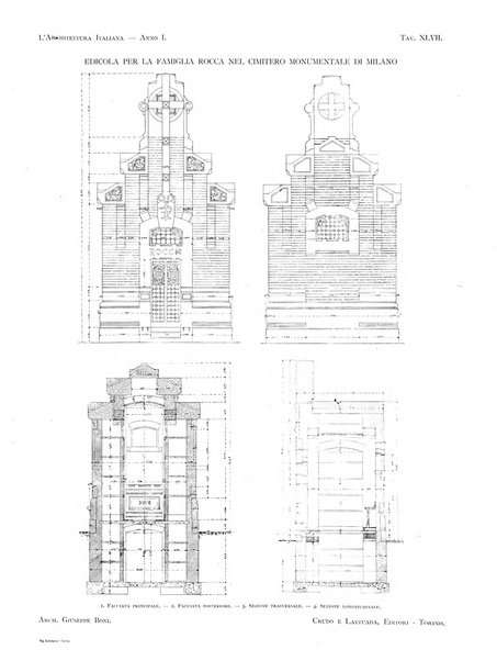 L'architettura italiana periodico mensile di costruzione e di architettura pratica