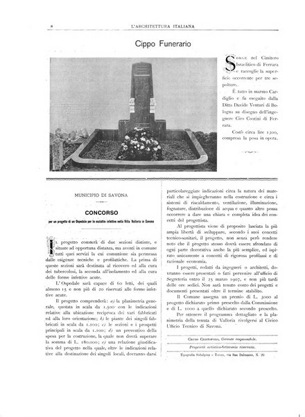 L'architettura italiana periodico mensile di costruzione e di architettura pratica