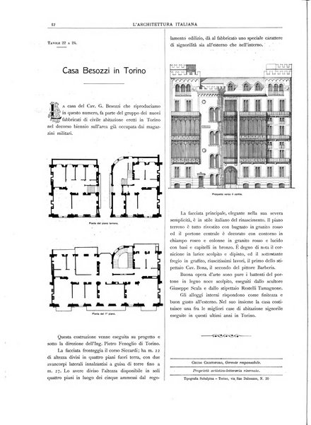 L'architettura italiana periodico mensile di costruzione e di architettura pratica