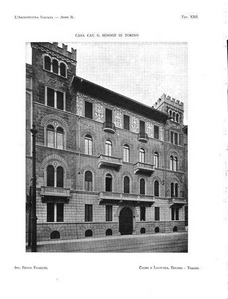 L'architettura italiana periodico mensile di costruzione e di architettura pratica