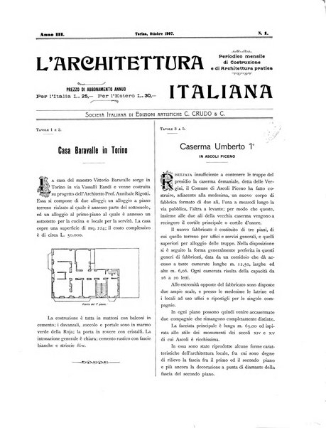 L'architettura italiana periodico mensile di costruzione e di architettura pratica