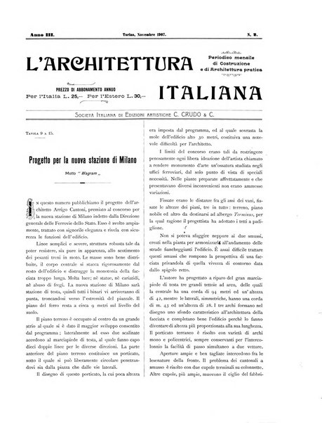 L'architettura italiana periodico mensile di costruzione e di architettura pratica