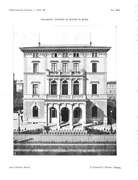 L'architettura italiana periodico mensile di costruzione e di architettura pratica