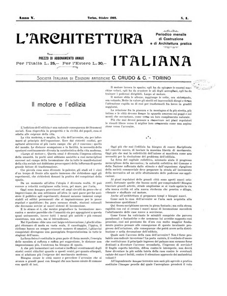 L'architettura italiana periodico mensile di costruzione e di architettura pratica