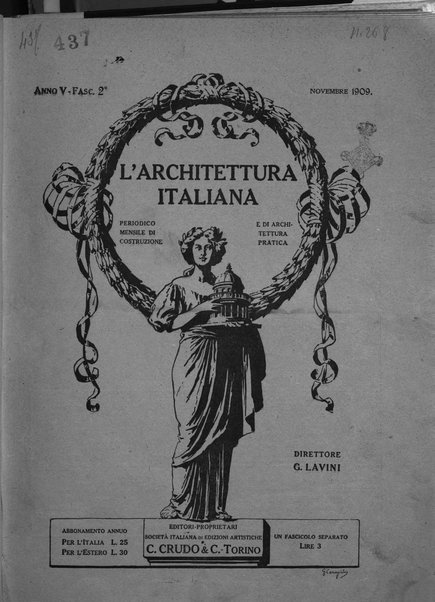 L'architettura italiana periodico mensile di costruzione e di architettura pratica