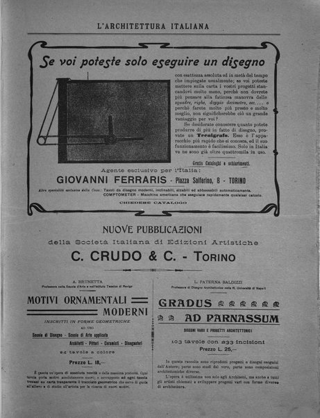 L'architettura italiana periodico mensile di costruzione e di architettura pratica