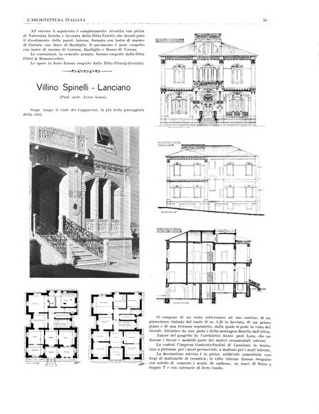 L'architettura italiana periodico mensile di costruzione e di architettura pratica