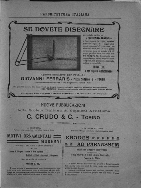 L'architettura italiana periodico mensile di costruzione e di architettura pratica