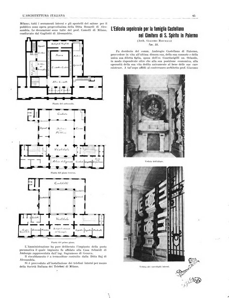 L'architettura italiana periodico mensile di costruzione e di architettura pratica