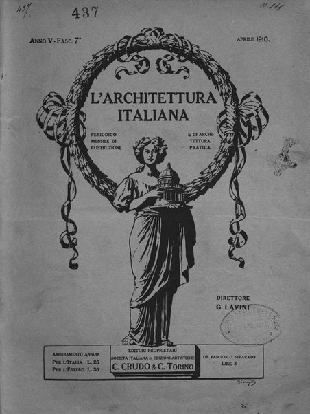 L'architettura italiana periodico mensile di costruzione e di architettura pratica